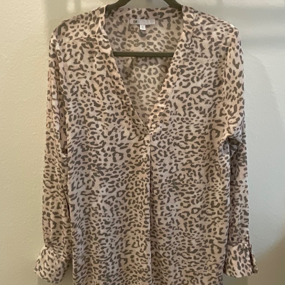 Pink and Gray animal print blouse